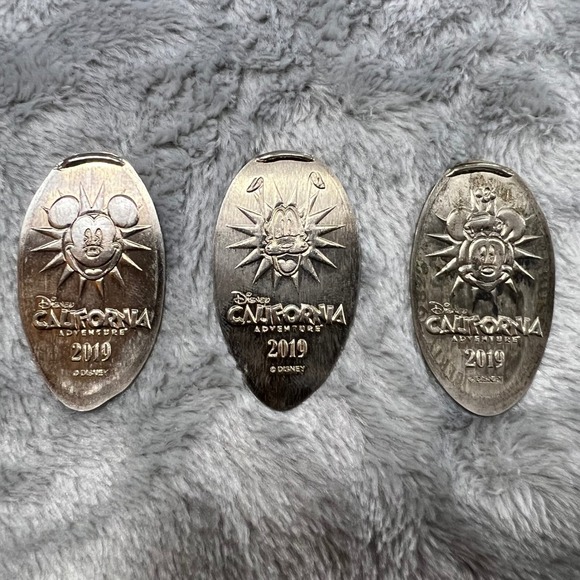Disney Other - Disney‎ Pressed Nickels Set 2019 Mickey Goofy Minnie California Adventure Good